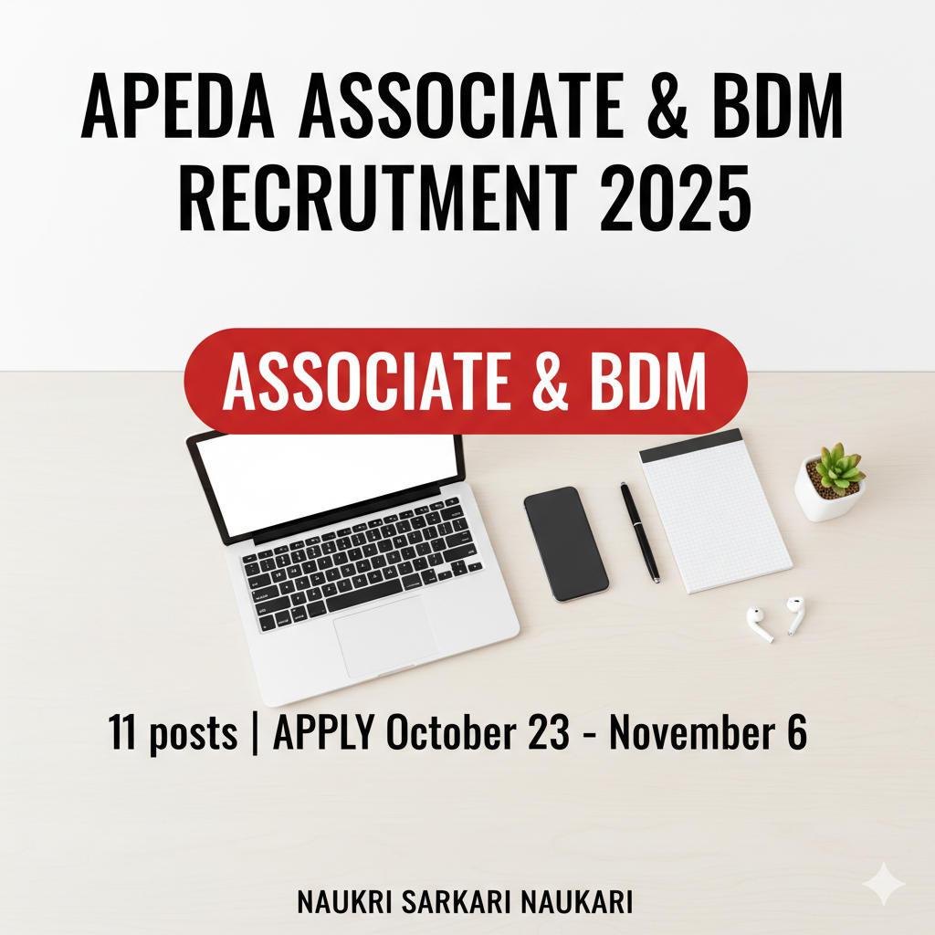 APEDA Associate & BDM Recruitment 2025 
