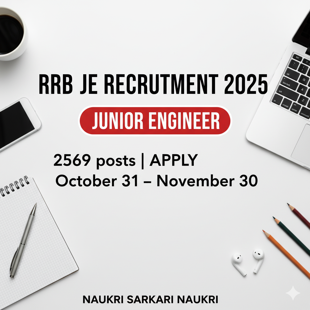 RRB JE Recruitment 2025 Apply Online 