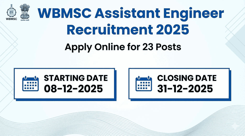 WBMSC Assistant Engineer Recruitment 2025